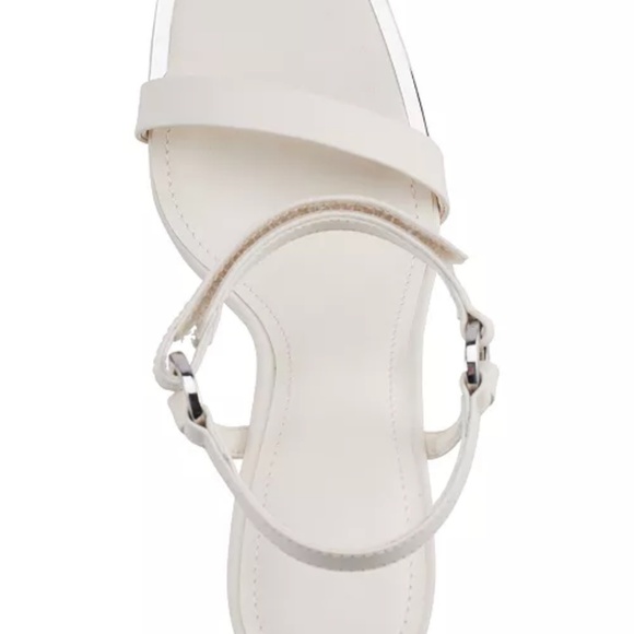 DKNY Genuine Leather White Sandals Heels, Size 10 Pumps, Date Night, Bridal NWT - Picture 1 of 7